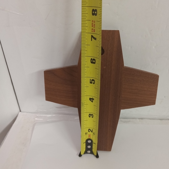 Vintage Religious Wooden Cross Plaque & Metal Ornament RARE Image - Picture 3 of 6